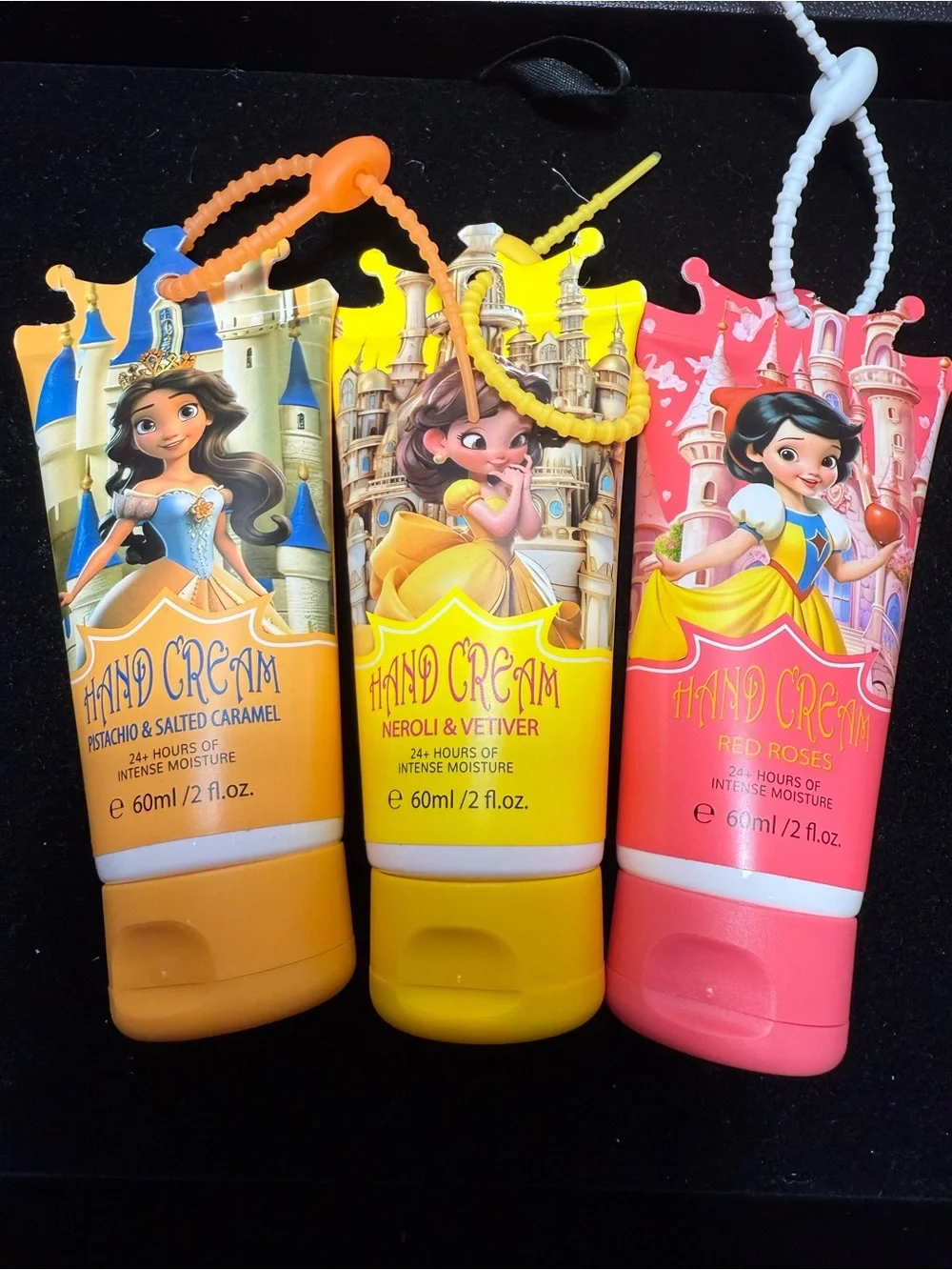 Bundle of 6 disney princess hand cream lotions 24+ hours of intense moisture
